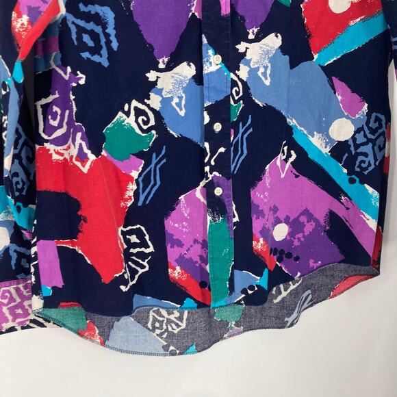 Vintage Wrangler 90’s Brushpopper Shirt Western Cowboy Cut Retro Multi Size XL - Picture 6 of 10